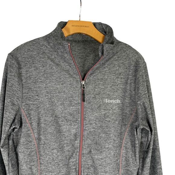 Bench Women's size Medium Gray Compression zipper front athletic jacket - Picture 3 of 7